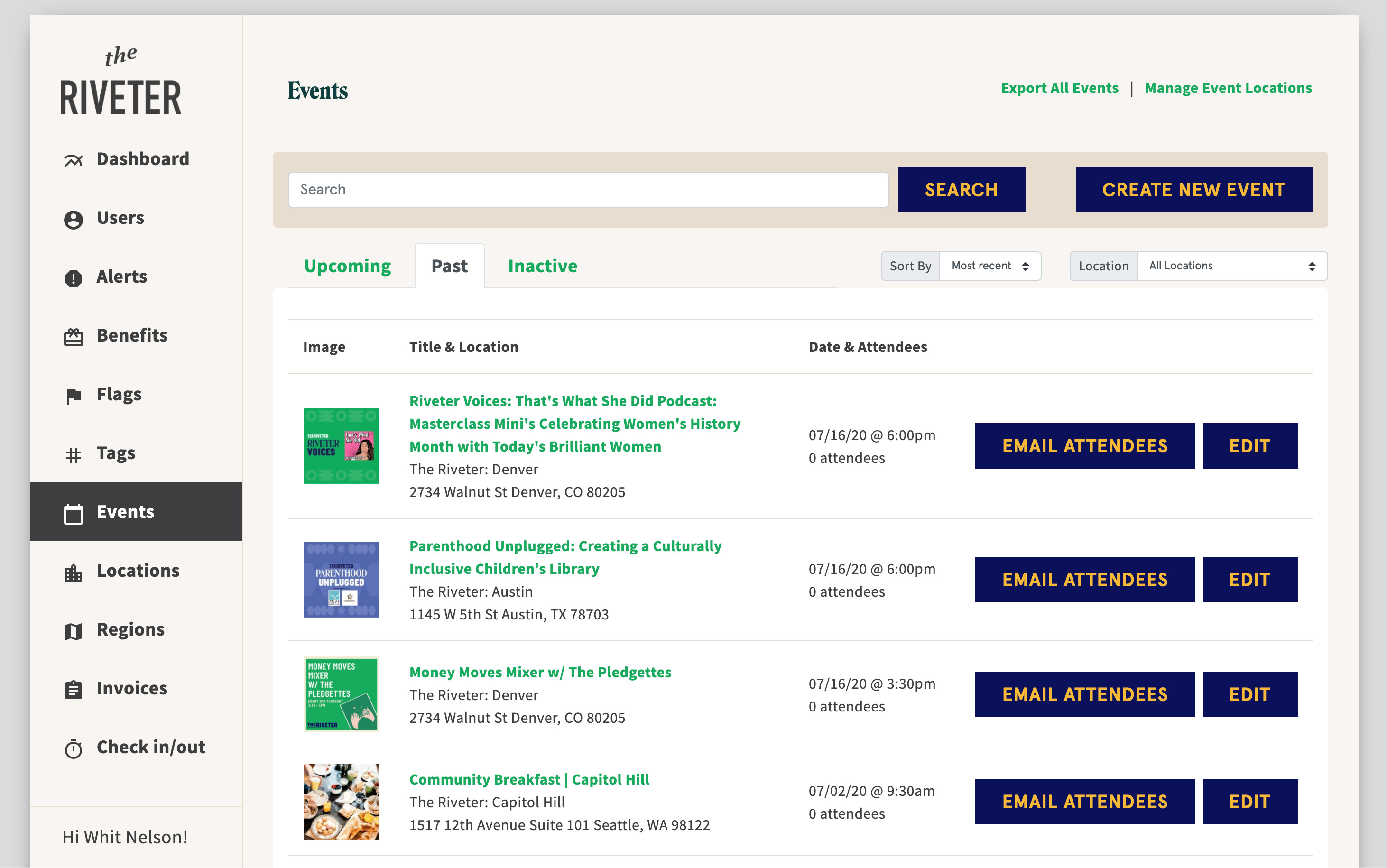 The Riveter Staff Dashboard